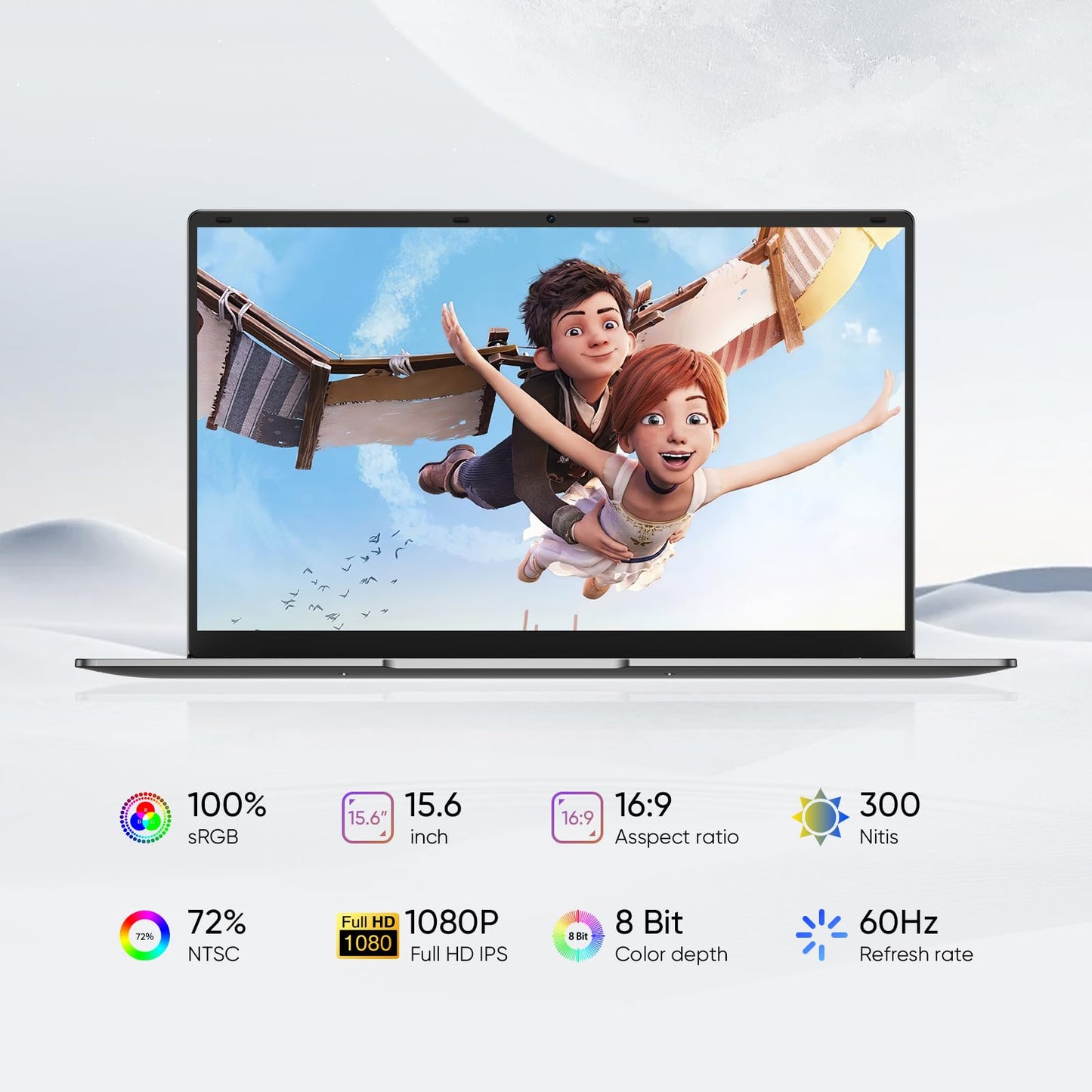 EYY 15.6 inch Windows 11 Pro Laptop,8GB RAM 256GB SSD,Intel Celeron N4000(up to 2.6GHz),100% sRGB Screen,FHD 1920 x 1080丨MS Office 2024丨Dual Band WiFi丨BT4丨2xUSB丨5000mAh Battery