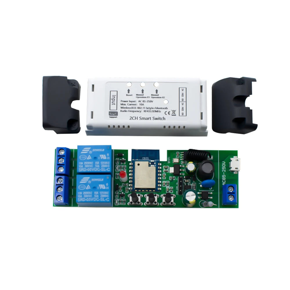 2 Channel Tuya Smart Wifi Electric Linear Actuator Motor Controller,DC AC 12V 24V 32V Switch,RF433 Remote,2CH Pulse Relay Module