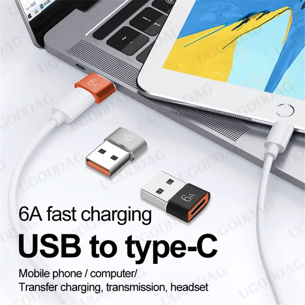 6A OTG Type C Female To USB A Male Adapter Converter Type-C Cable Adapter for iPhone MacBook Pro Samsung Oneplus Xiaomi