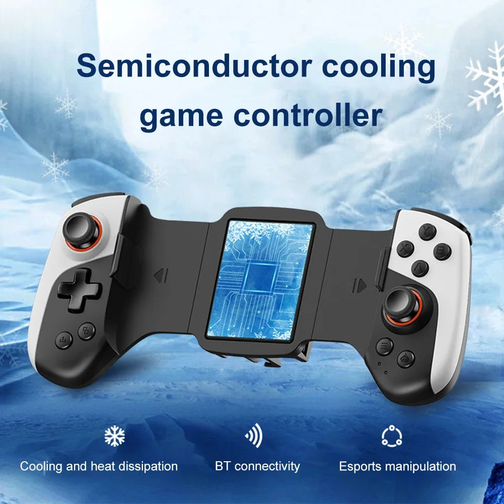 JK02 Stretching Games Controller Semiconductor Radiator LED Lighting Gamepad Joysticks Compatible For Android Switch IOS System