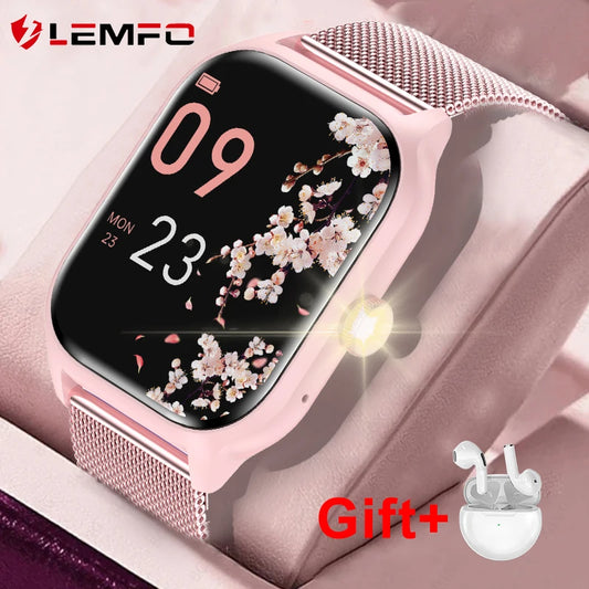 LEMFO Smart Watch 2024 Bluetooth Call Music Smart Watches For Men 2.01" Full Touch Dial Fitness Tracker Waterproof Smartwatch