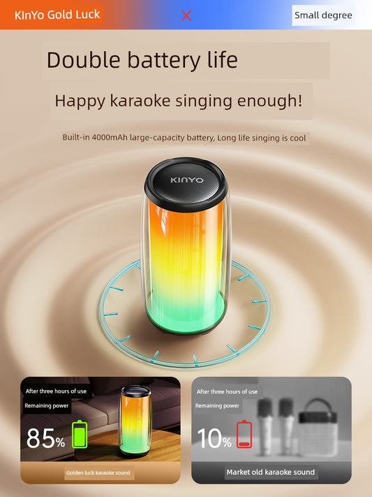 Jinyun K9 Microphone Mouthpiece Audio Integrated Singing Family KTV Home Karaoke Speaker Kids Bluetooth Wireless