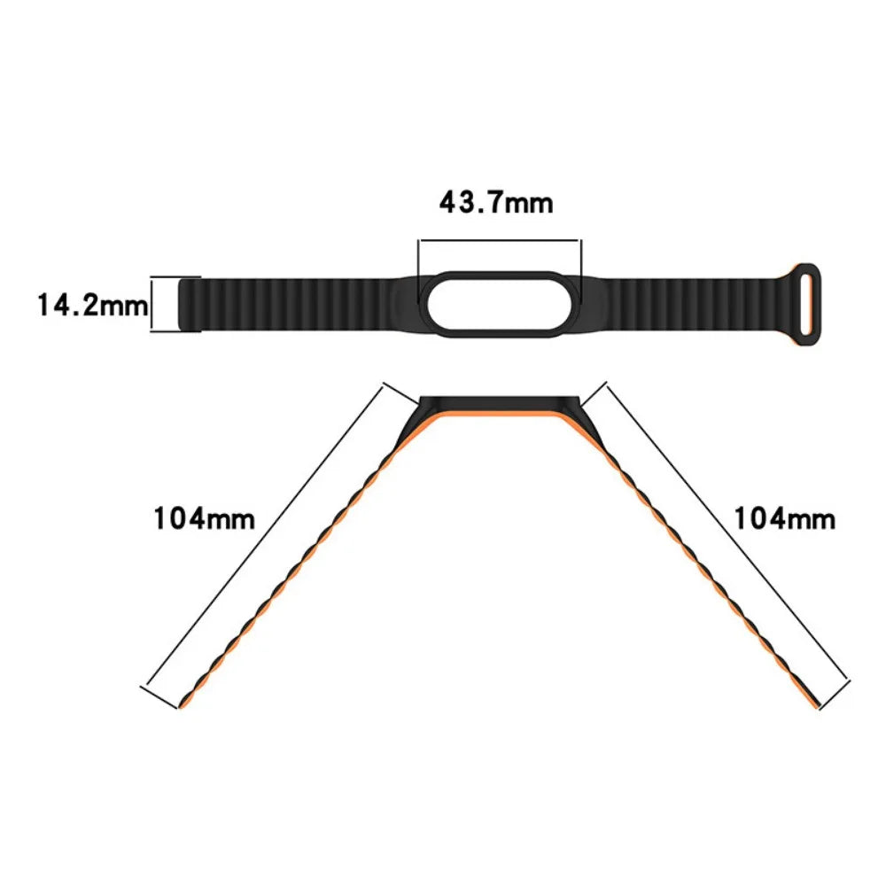 Magnetic silicone strap for Xiaomi Mi Band 8 7 6 5 4 Bracelet Wristband for Mi Band 7 Belt Mi Band 6 5 Strap Mi Band 7 4 3 Band