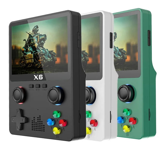 X6 3.5Inch IPS Screen Handheld Game Player Dual Joystick 11 Simulators GBA Video Game Console for Kids Gifts