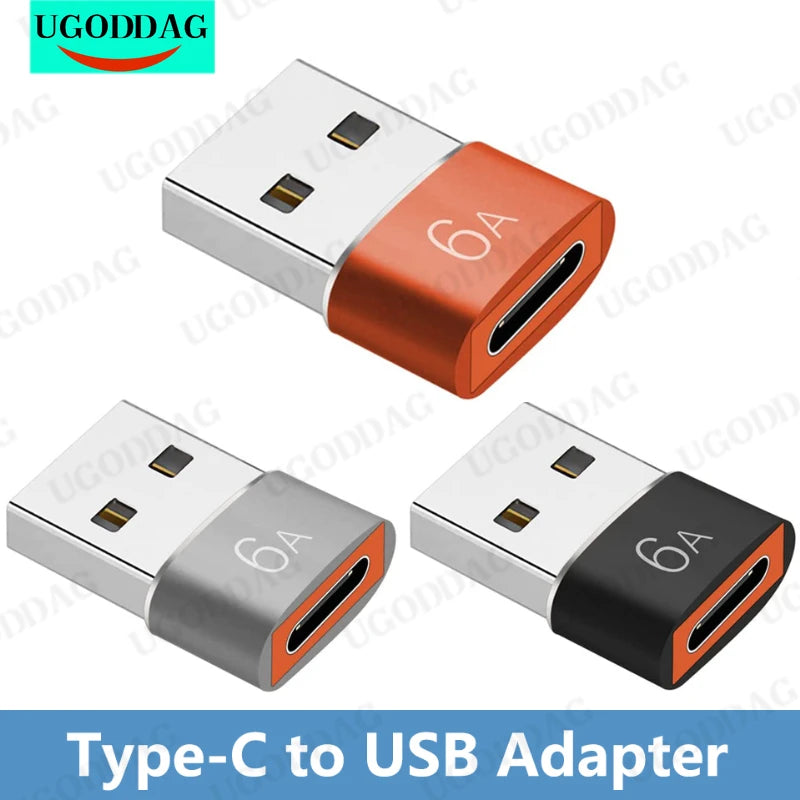 6A OTG Type C Female To USB A Male Adapter Converter Type-C Cable Adapter for iPhone MacBook Pro Samsung Oneplus Xiaomi