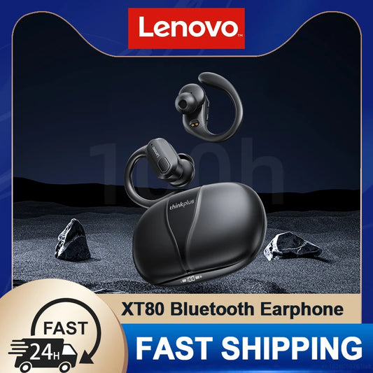 New Lenovo XT80 Headphone Wireless Bluetooth 5.3 Earphone HD Microphone Call Noise Reduction Headset Hhanging Ear Running Earbud