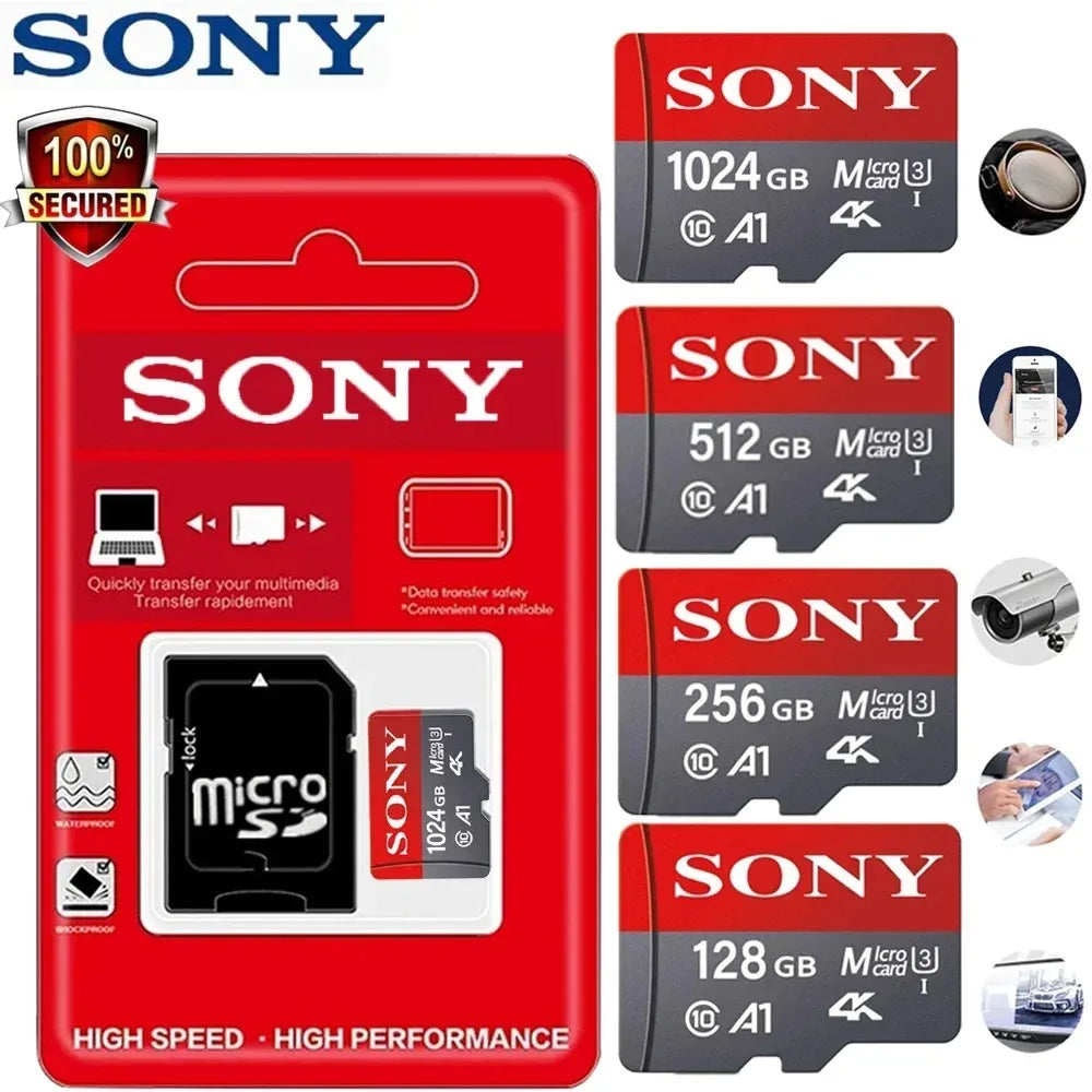 SONY 1TB Ultra Micro SD 512GB Micro SD Card SD/TF Flash Card Memory Card 32 64 128 gb micro sd For Camera sd card 512 sd card