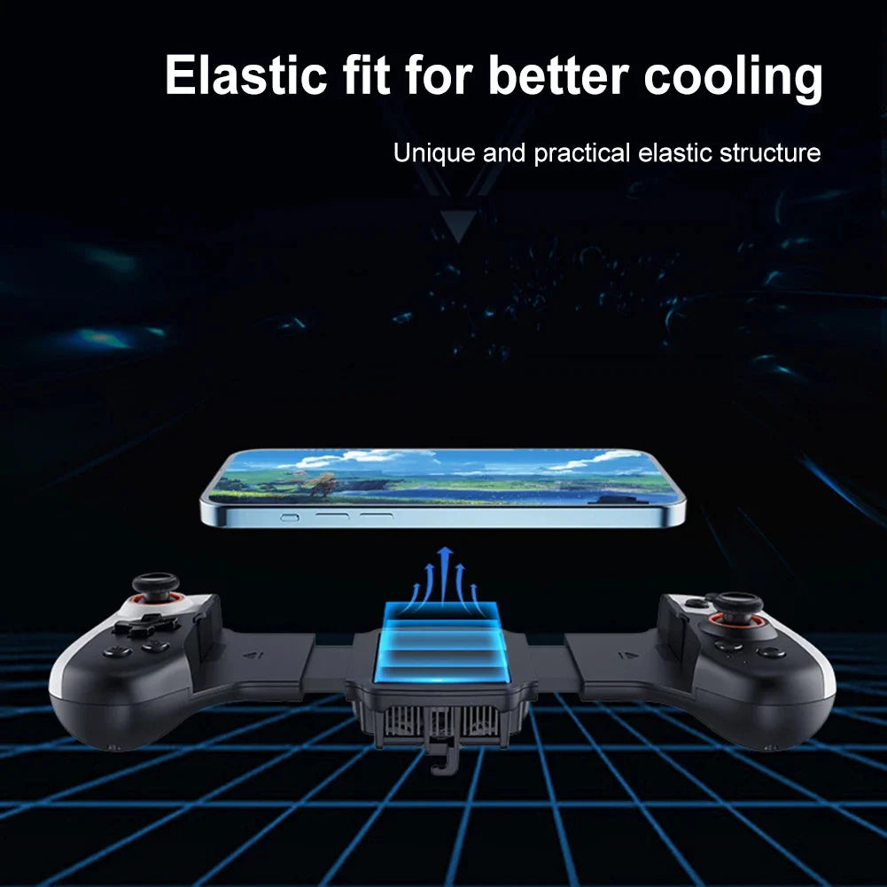 JK02 Stretching Games Controller Semiconductor Radiator LED Lighting Gamepad Joysticks Compatible For Android Switch IOS System