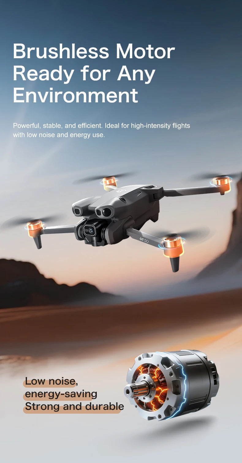 2026 8/6K FPV Dual Camera 3-Axis Gimbal 10KM GPS Obstacle Avoidance RC Quadcopter For Kids Gift New GT50 PRO Professional Drone