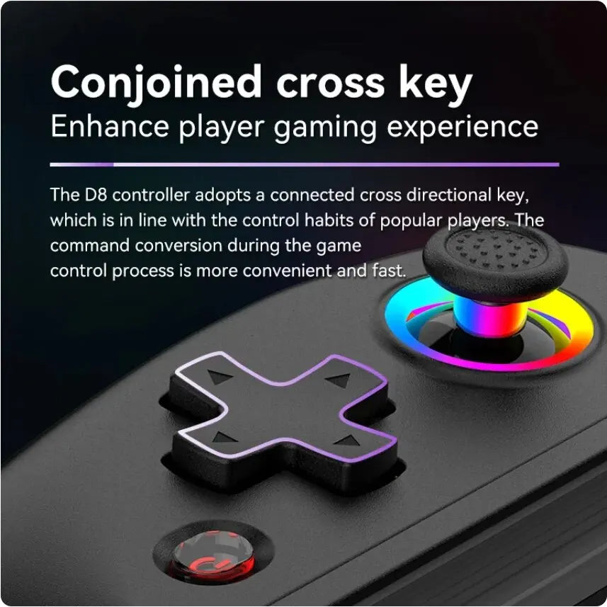 D8 Telescopic Gamepad Controller Joystick Turbo 6-axis Gyro Vibration Wireles Bluetooth 5.2 for Android IOS PS3 PS4 Switch IPad