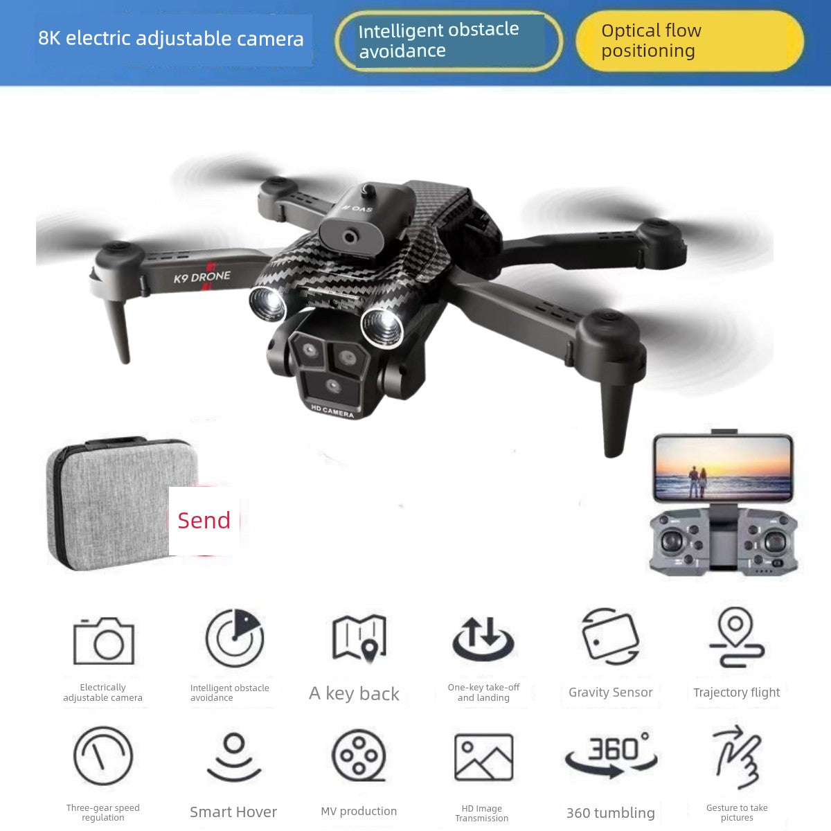 LCD Remote Control HD Drone for Aerial Photography