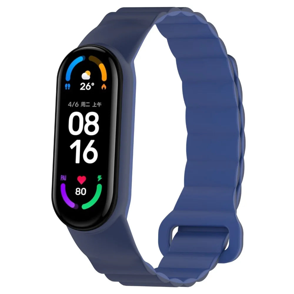 Magnetic silicone strap for Xiaomi Mi Band 8 7 6 5 4 Bracelet Wristband for Mi Band 7 Belt Mi Band 6 5 Strap Mi Band 7 4 3 Band